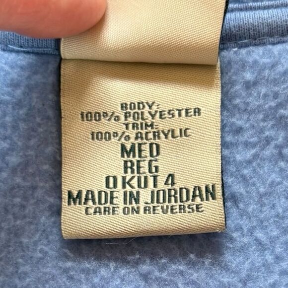 LL Bean Vest Jacket Blue Nordic Snowflake Fleece Mock Neck Full Zip Womens Med - Picture 9 of 12